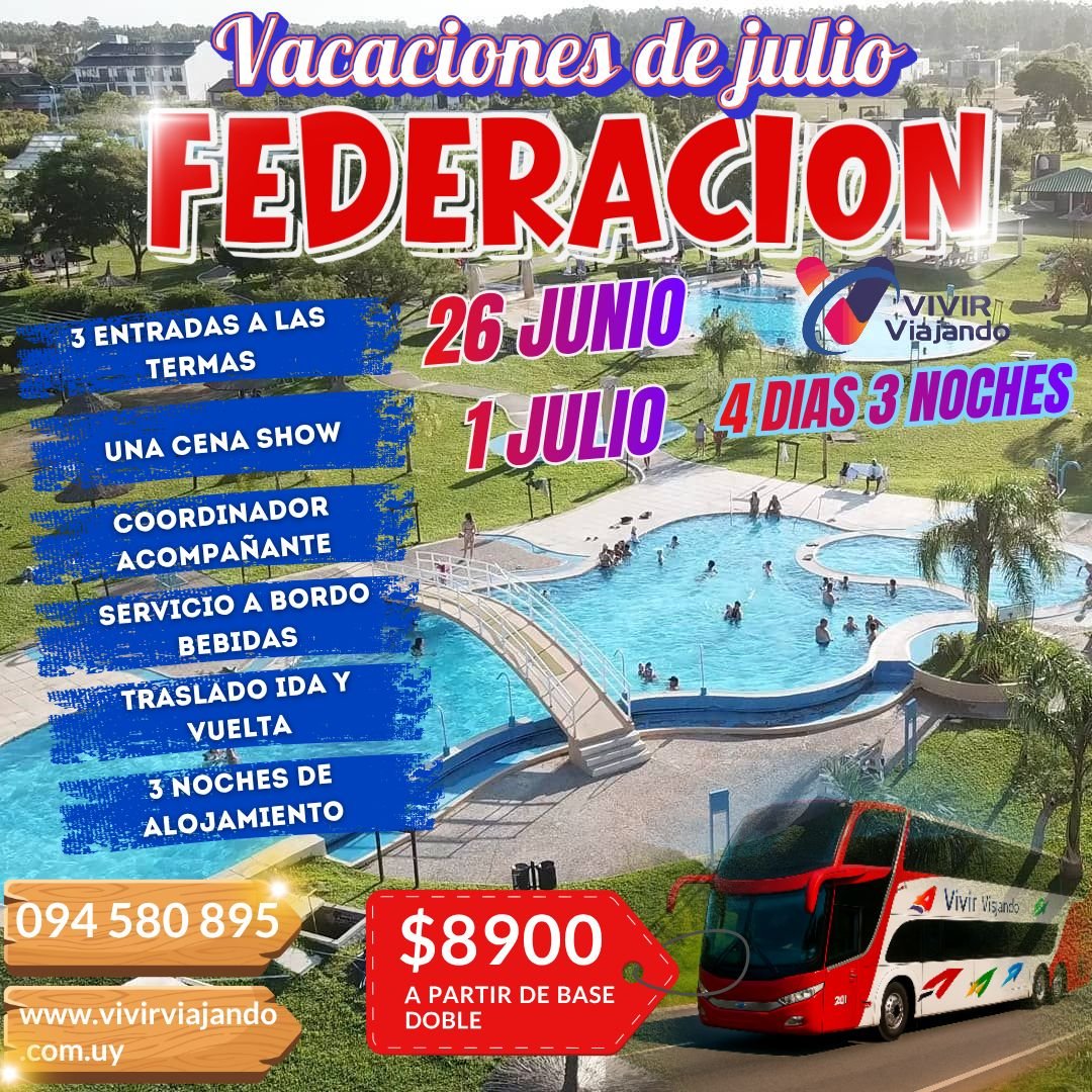 TERMAS DE FEDERACIÓN – VACACIONES DE JULIO
